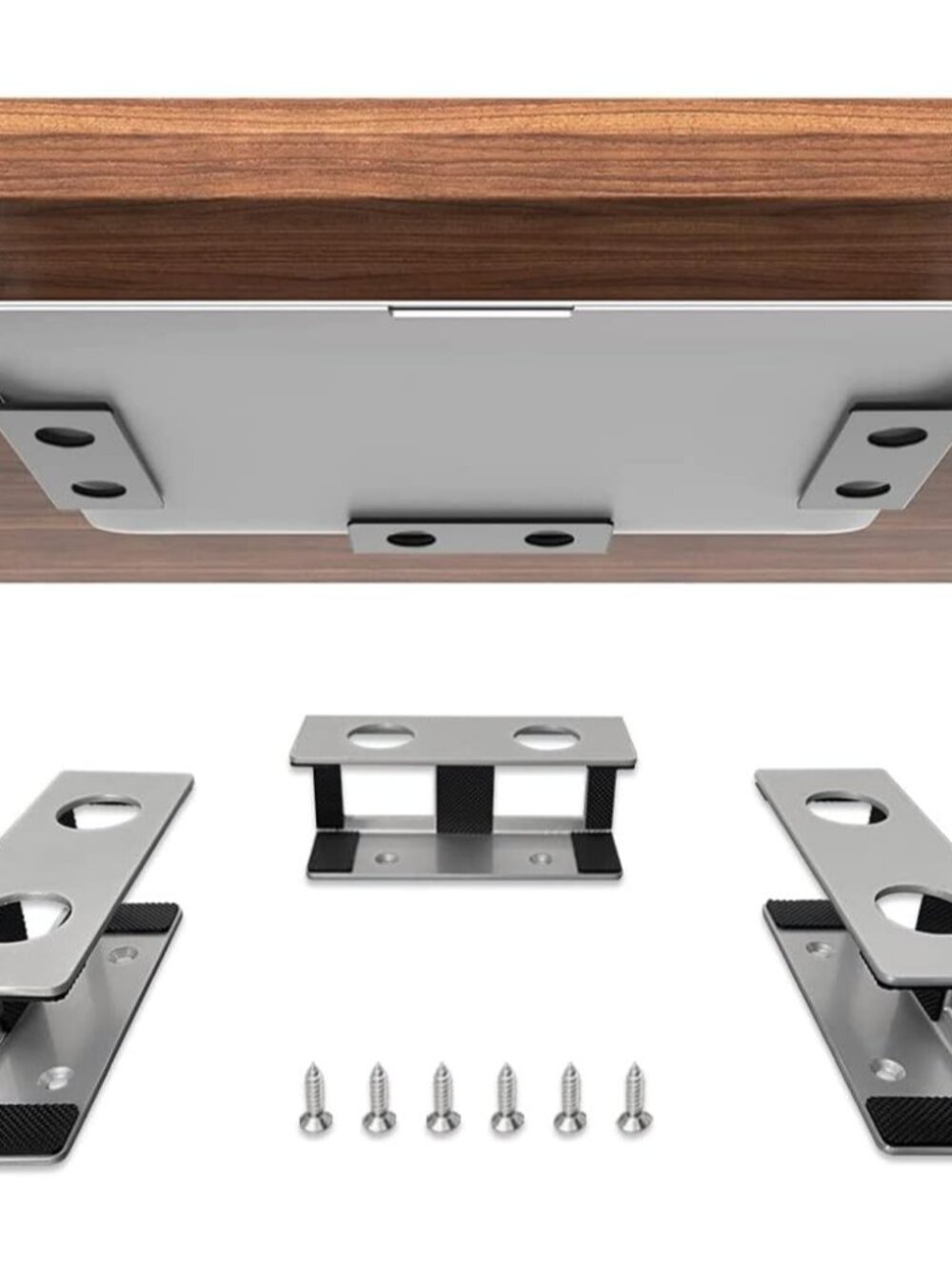 Under Desk Laptop Mount, Metal Under Desk Shelf Holder for Laptop, Mac mini, Mac